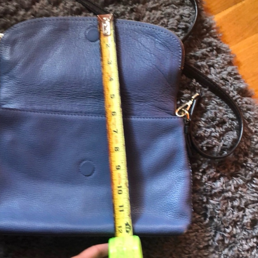 kate spade Cream and Blue Leather Fold-Over Crossbody - Picture 9 of 10